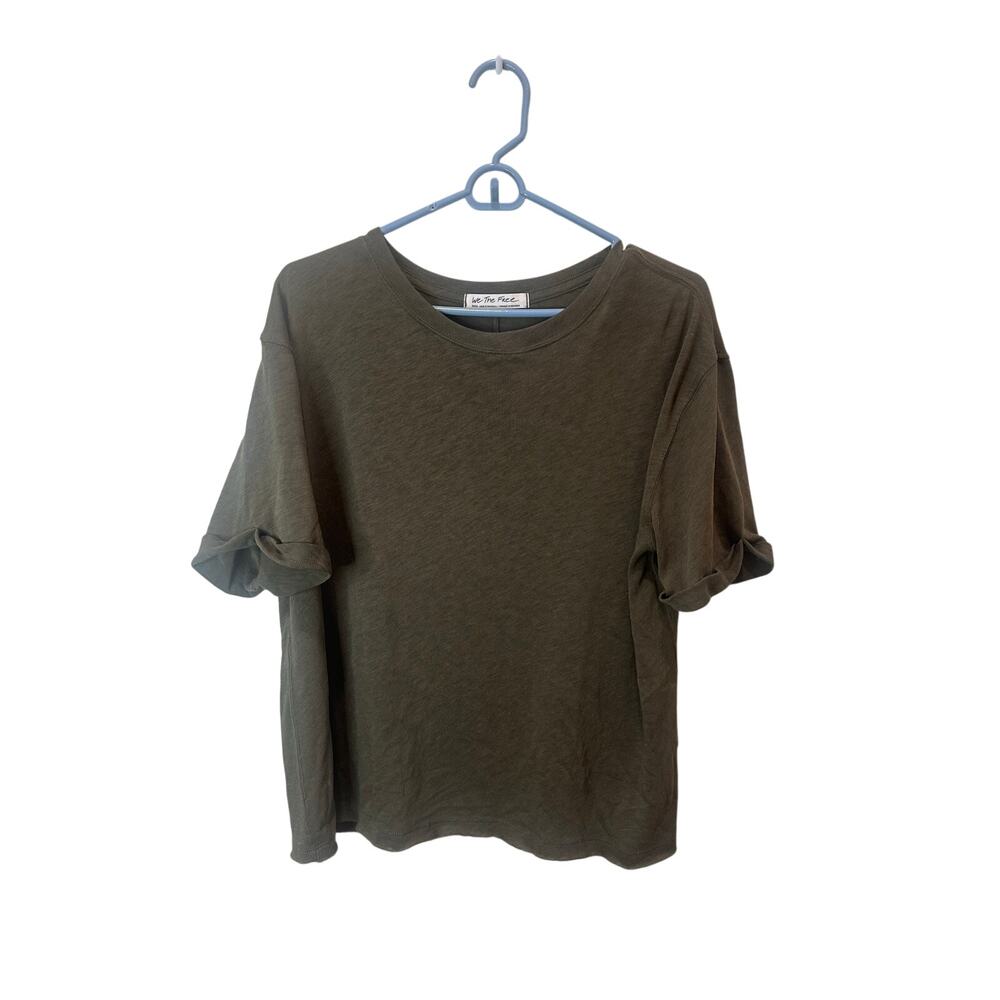 Free People Sz S Lightweight Rolled Sleeve T-Shirt Green Cotton Blend Worn Once!